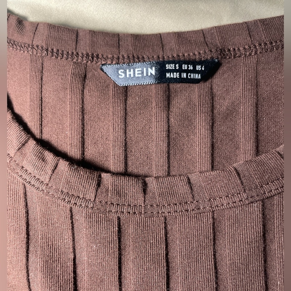 SHIEN Drawstring Side Rib-knit Bodycon Dress - Picture 3 of 3